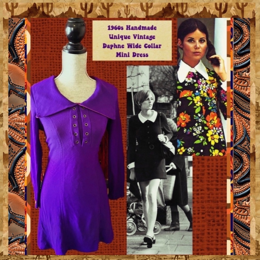 1960s Handmade Unique Vintage Mod Mini Dress